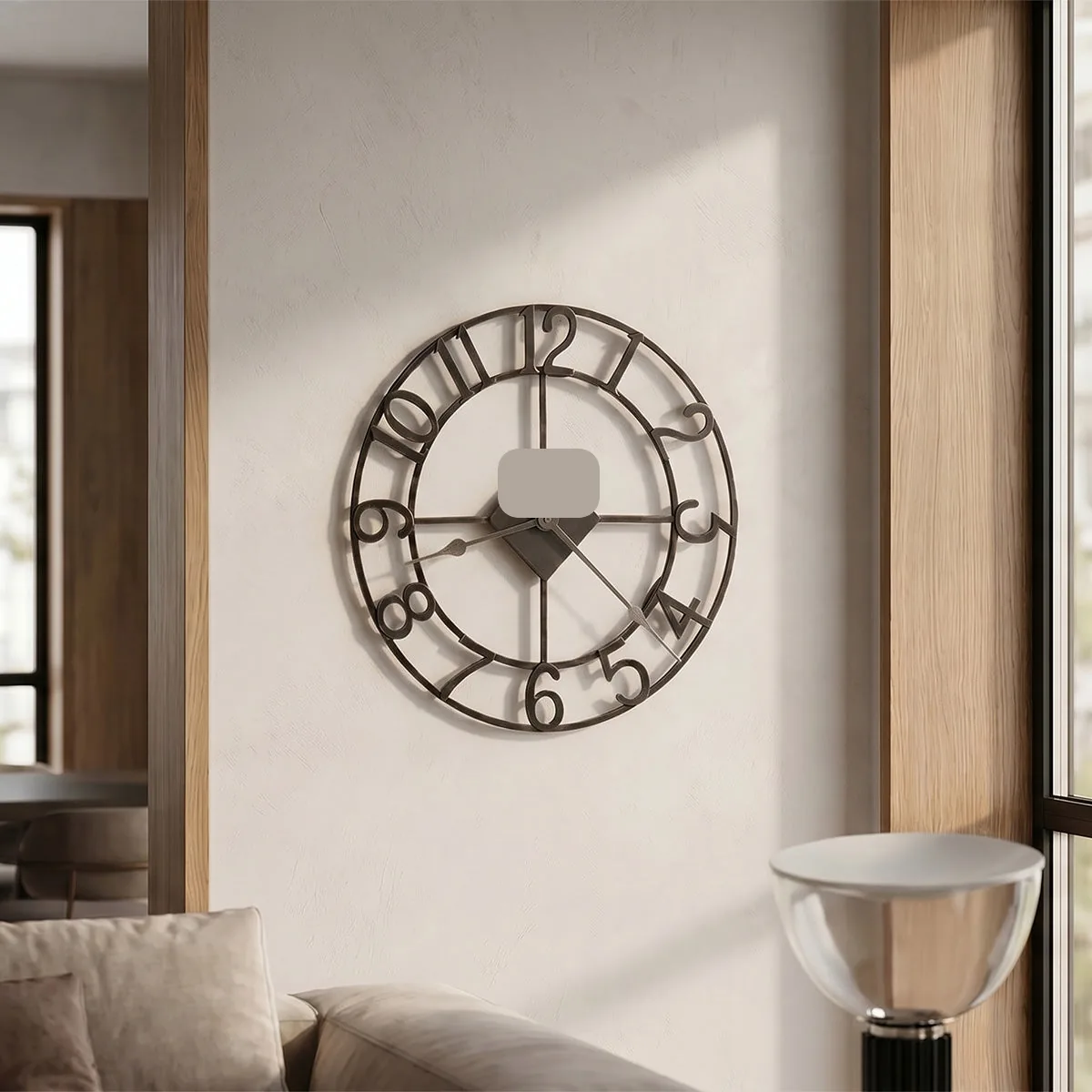 Charcoal Open-Frame 14-Inch Wall Clock