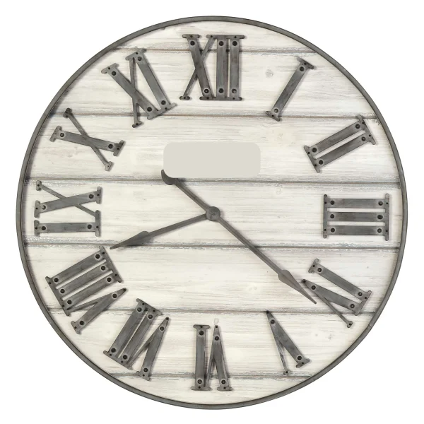Whitewashed Wood 36-Inch Gallery Clock