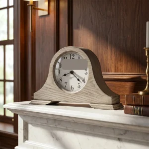 Warm Gray Tambour Mantel Clock