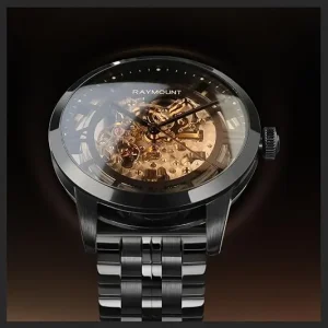 Black and Gold Openwork Watch — view 3
