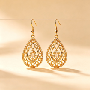 Hanging Filigree Teardrop Earrings