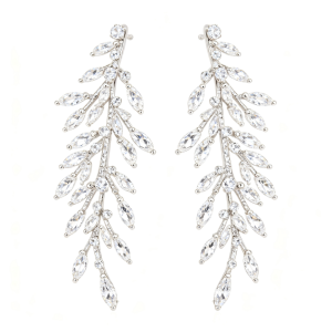 Silver Leaf Branch Dangle Earrings