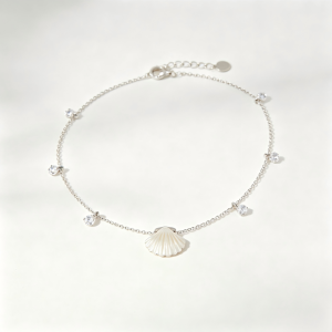 Fine Silver Chain Anklet with Charms