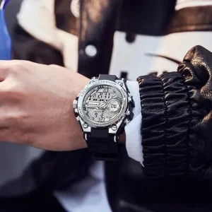 Black Dual-Display Sports Watch — view 3