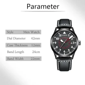 Blue-Dial Watch with Leather Strap — view 4