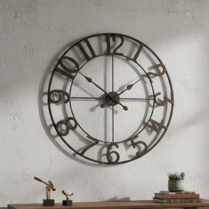Dark Charcoal Open-Frame Wall Clock