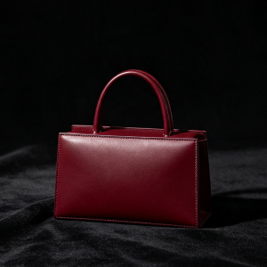 Burgundy Structured Top-Handle Satchel