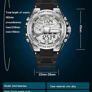 Black Dual-Display Sports Watch — view 4