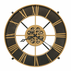 Aged Gold Gear Clock Table — view 4