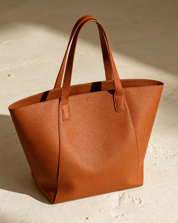 Cognac Everyday Leather Tote