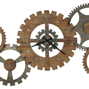 Triple-Time Industrial Gear Wall Clock — view 2