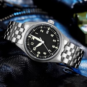 Black-Dial Automatic Watch with Steel Bracelet — view 1