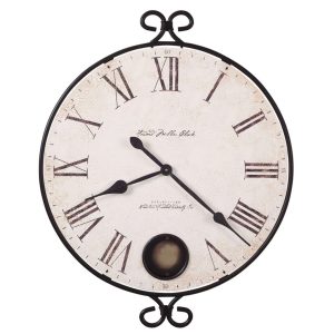 Wrought Iron Roman-Numeral Wall Clock — view 2