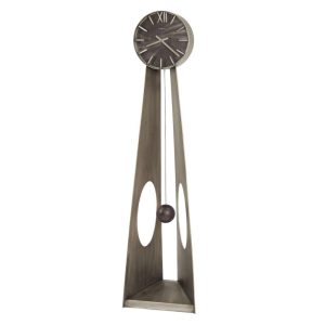 Sculptural Silver Pendulum Floor Clock — view 3