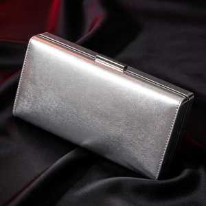 Silver Metallic Evening Clutch